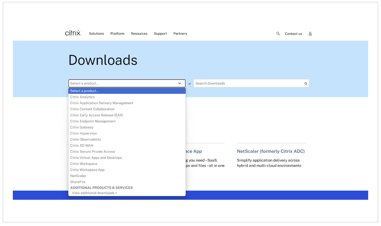 Dropdown list screenshot example