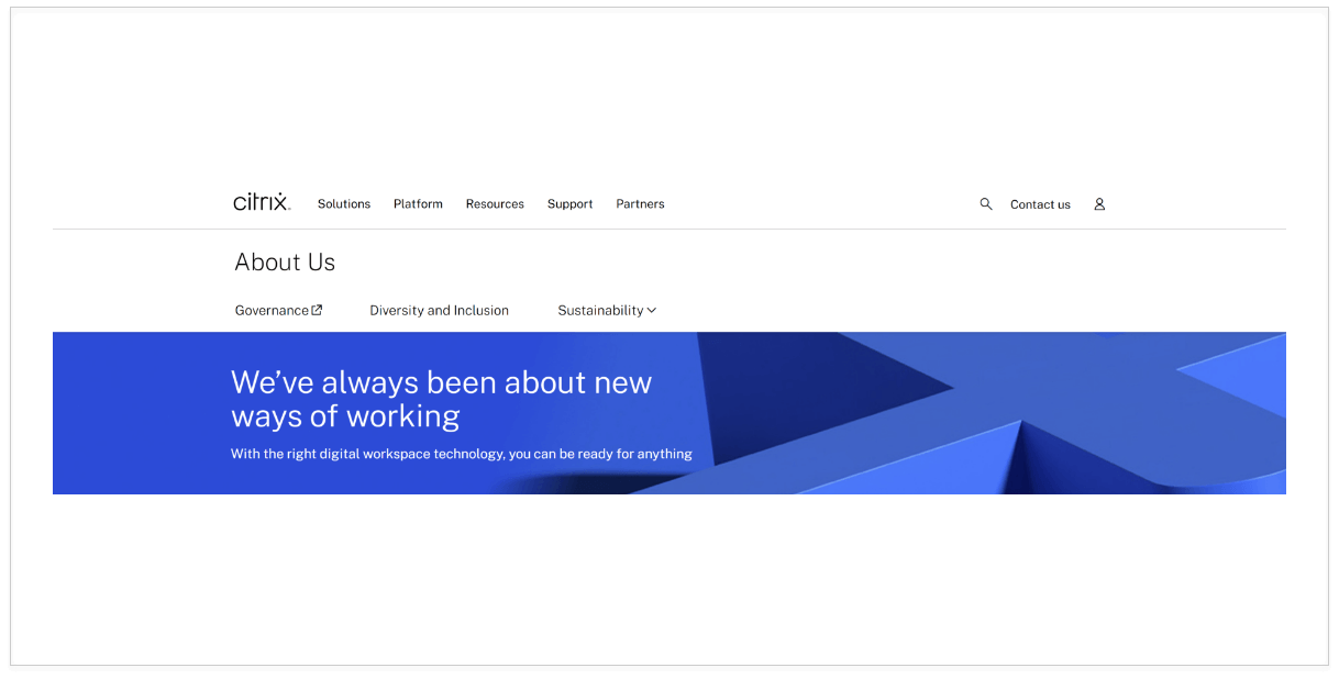 Dynamic navigation screenshot example