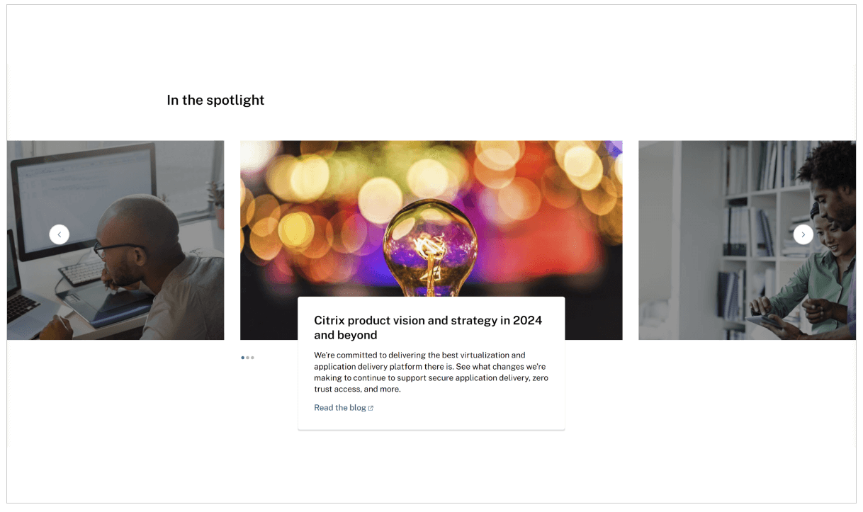 Content slider screenshot example