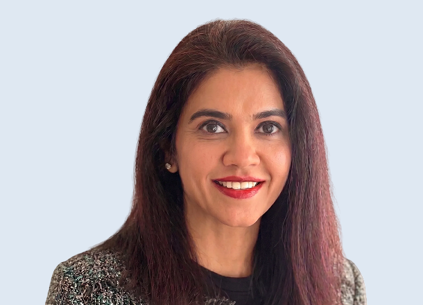 Portrait of Gayatri Kunjithaya, Senior Vice President and Chief Human Resources Officer.